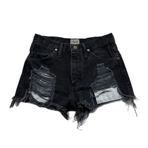 Furst of‎ a Kind Black Distressed Denim Shorts 27